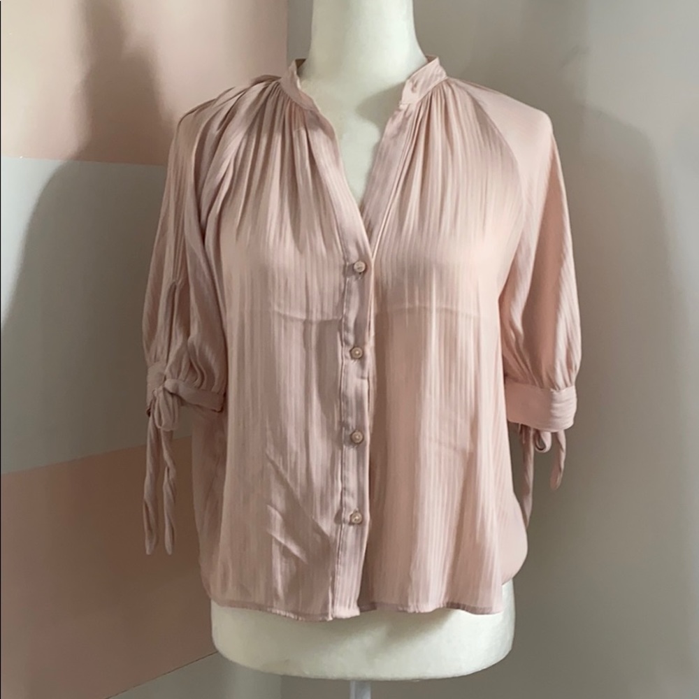 Pin striped pink on pink blouse